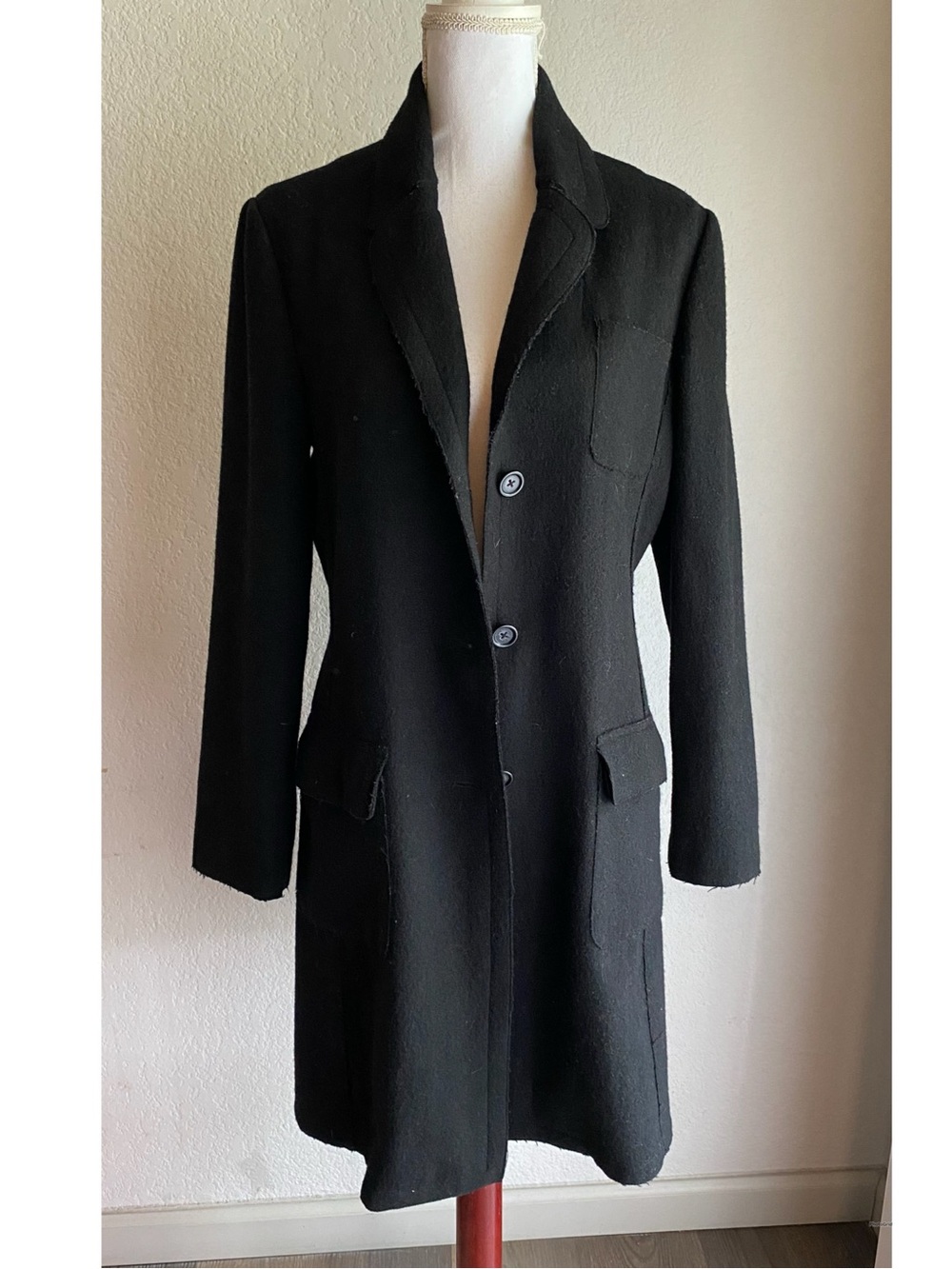 Sundance Black Wool Blend Pea Coat